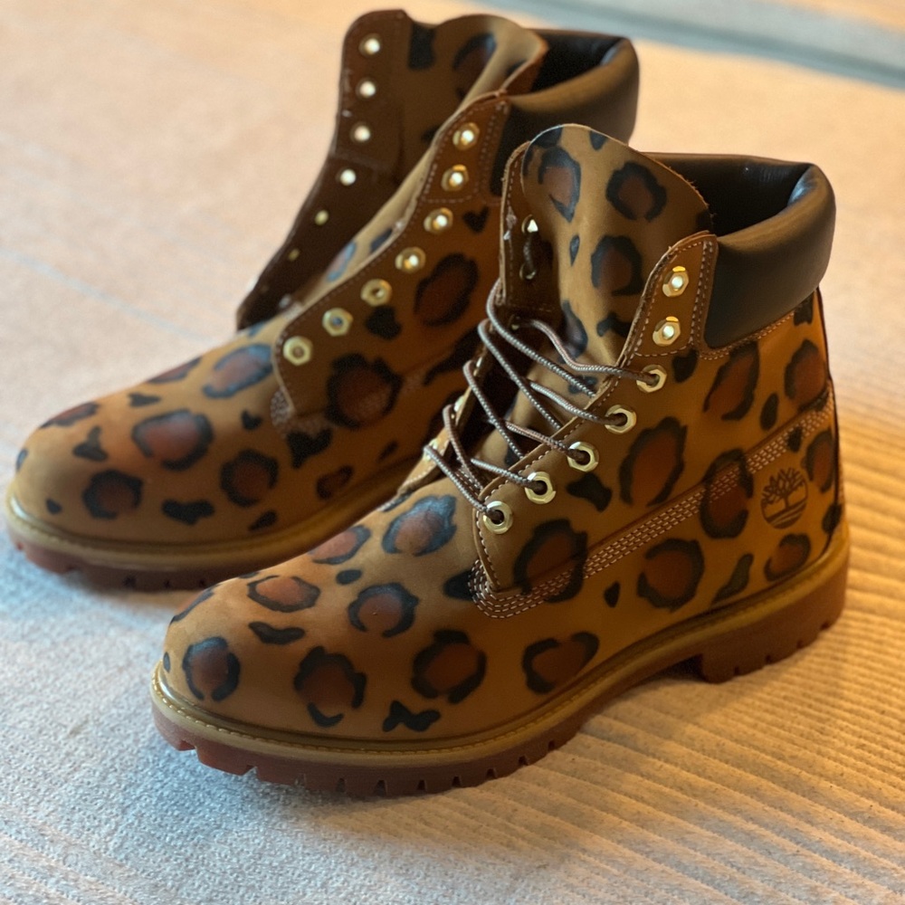 Timberland Men’s Brown Leopard Combat Boots